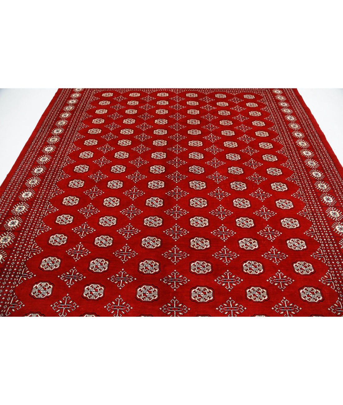 Hand Knotted Tribal Bokhara Wool Rug - 8'2'' x 10'7'' 8'2'' x 10'7'' (245 X 318) / Red / Ivory