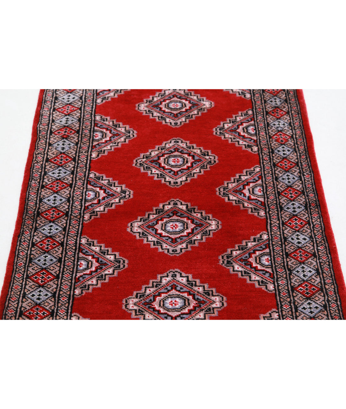 Hand Knotted Tribal Bokhara Wool Rug - 2'6'' x 4'2'' 2'6'' x 4'2'' (75 X 125) / Red / Blue