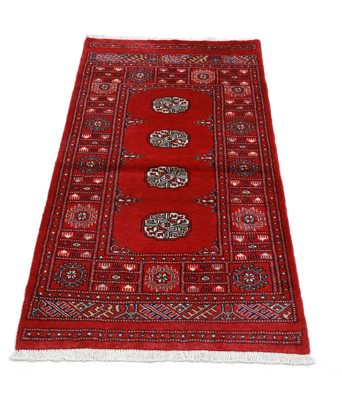 Hand Knotted Tribal Bokhara Wool Rug - 2'6'' x 4'10'' 2'6'' x 4'10'' (75 X 145) / Red / Red