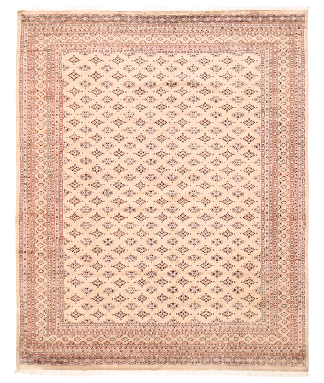 Hand Knotted Bokhara Wool Rug  - 8&#39; 0&quot; X 10&#39; 0&quot; 8&#39; 0&quot; X 10&#39; 0&quot; (244 X 305) / Beige / Taupe