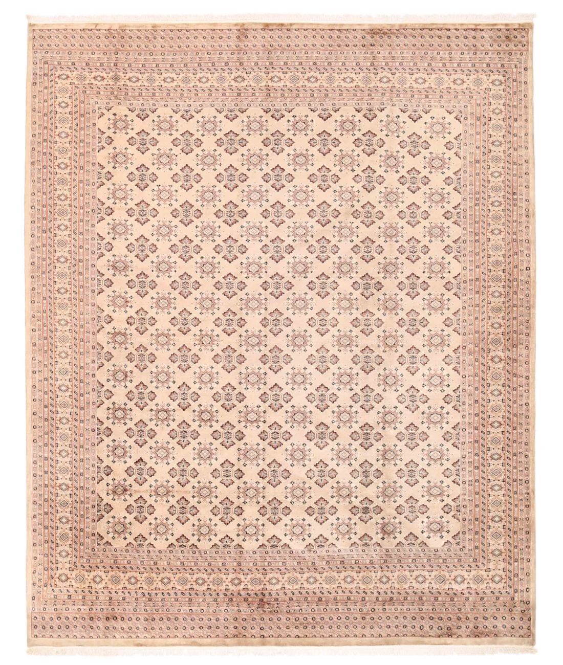 Hand Knotted Bokhara Wool Rug  - 8&#39; 5&quot; X 10&#39; 1&quot; 8&#39; 5&quot; X 10&#39; 1&quot; (257 X 307) / Beige / Rust