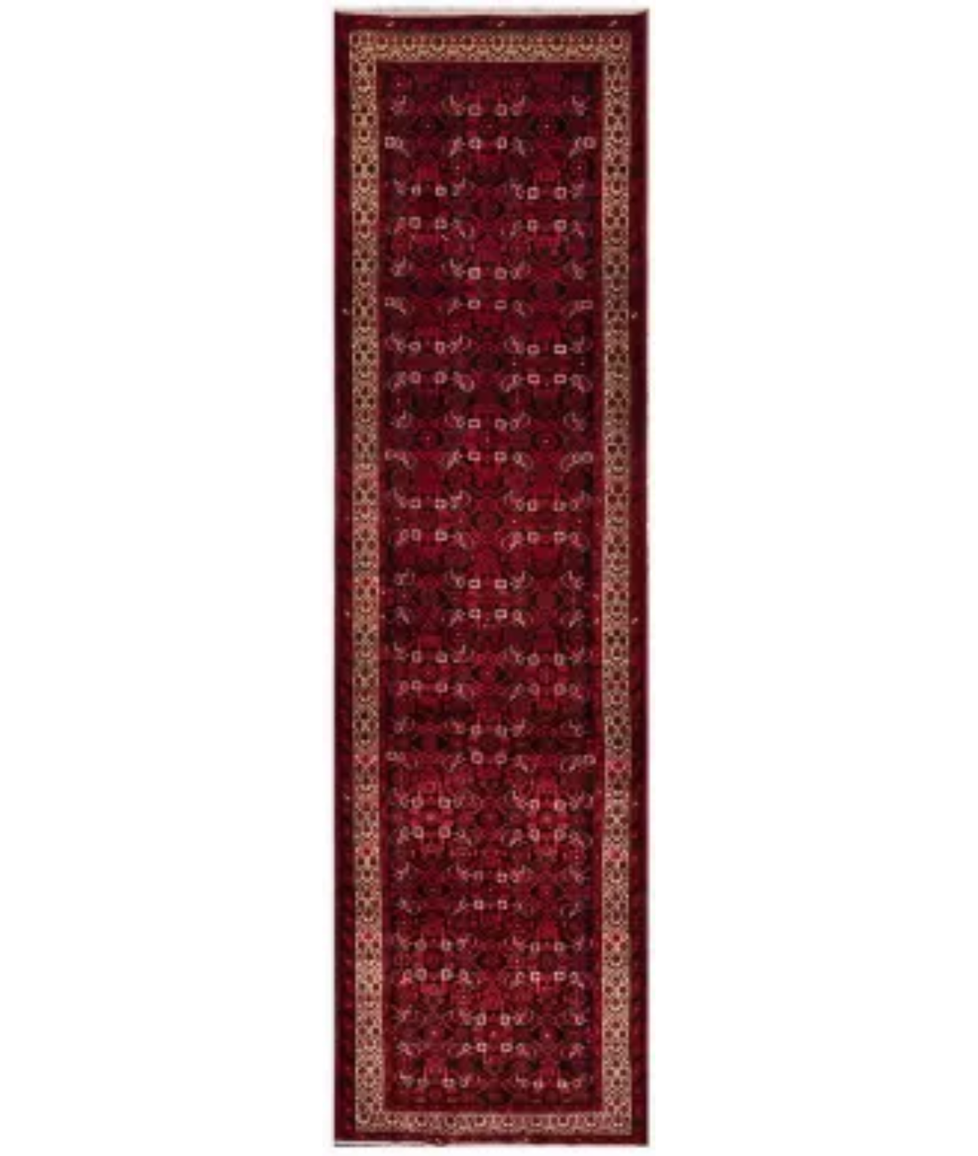 Hand Knotted Hamadan Wool Rug  - 3&#39; 8&quot; X 13&#39; 10&quot; 3&#39; 8&quot; X 13&#39; 10&quot; (112 X 422) / Blue / Red