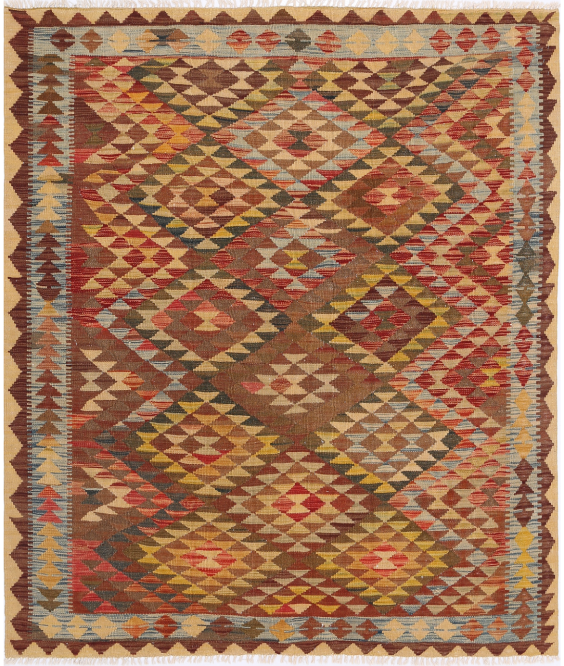 Hand Knotted Hamadan Wool Rug  - 4&#39; 10&quot; X 9&#39; 3&quot; 4&#39; 10&quot; X 9&#39; 3&quot; (147 X 282) / Blue / Brown