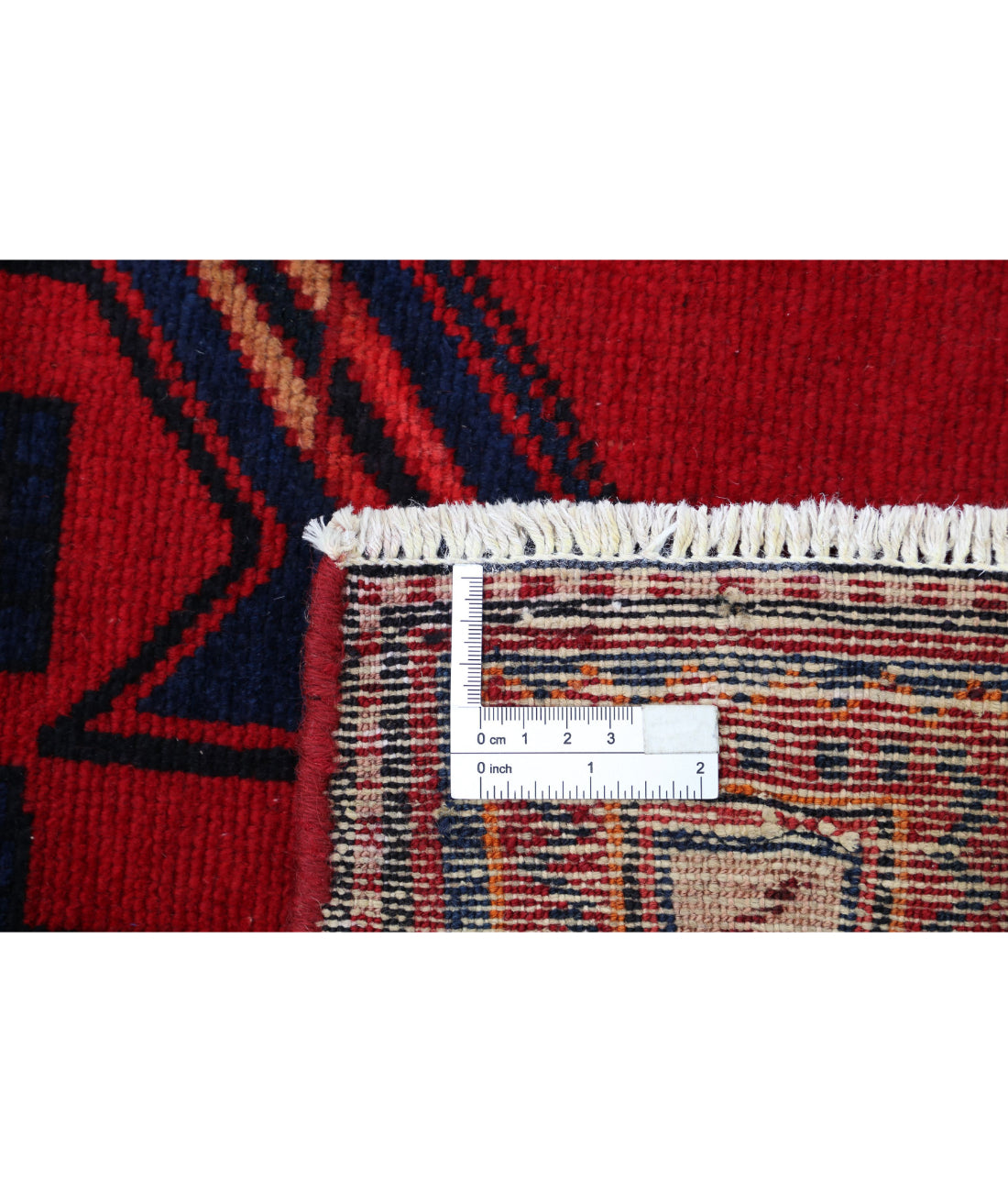 Hand Knotted Persian Hamadan Wool Rug - 3'6'' x 9'8'' 3'6'' x 9'8'' (105 X 290) / Red / Blue