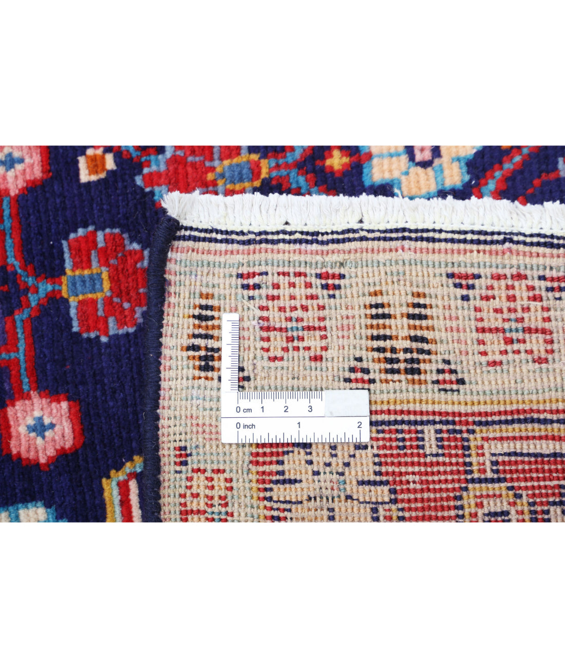 Hand Knotted Persian Hamadan Wool Rug - 3'4'' x 9'9'' 3'4'' x 9'9'' (100 X 293) / Blue / Red