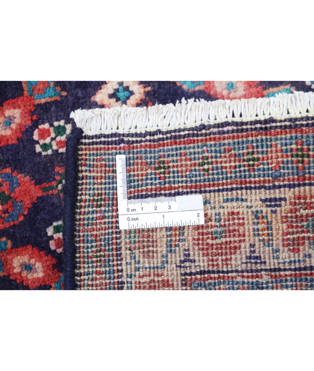 Hand Knotted Persian Hamadan Wool Rug - 3'8'' x 10'4'' 3'8'' x 10'4'' (110 X 310) / Blue / Grey