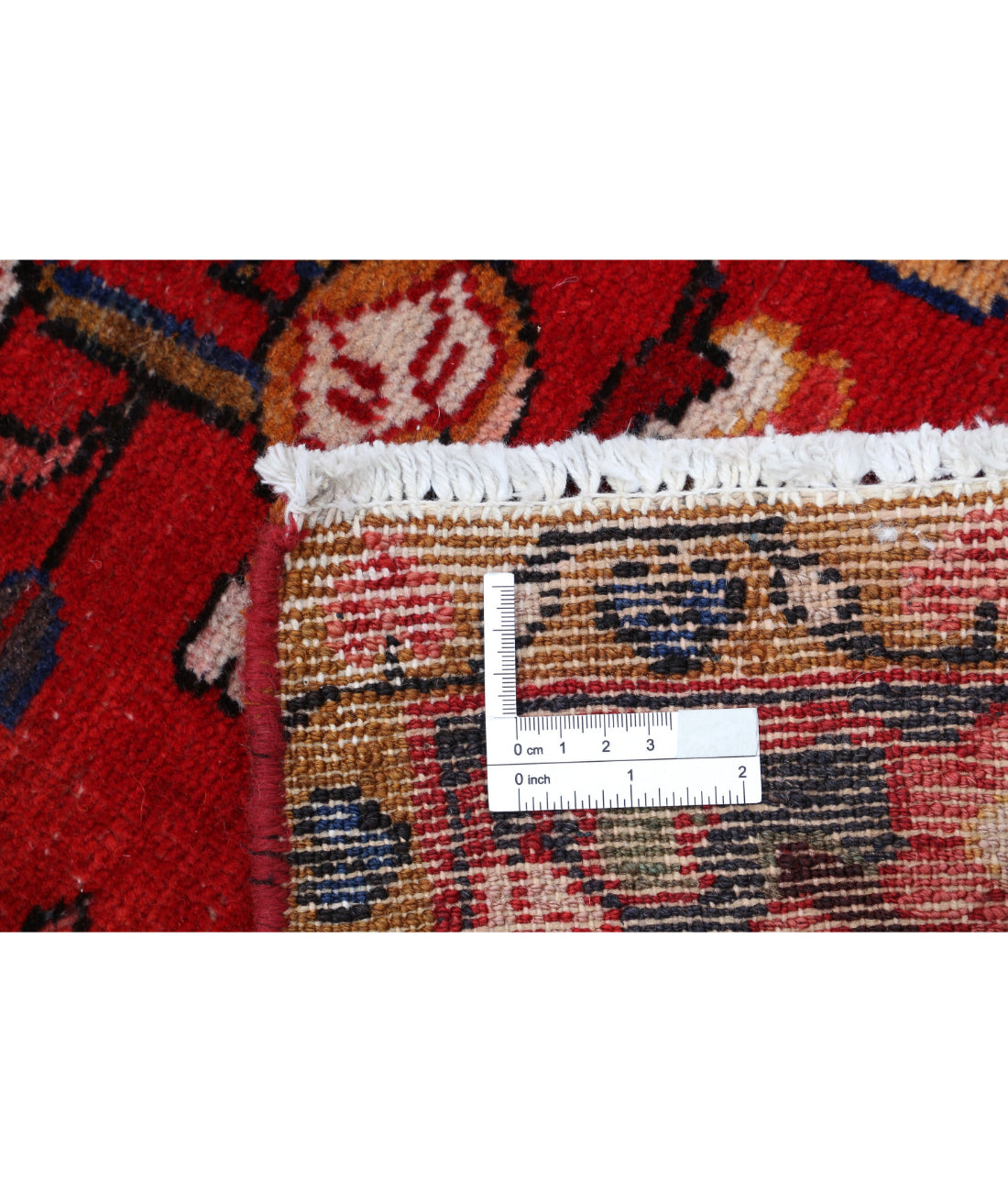 Hand Knotted Persian Hamadan Wool Rug - 4'9'' x 7'8'' 4'9'' x 7'8'' (143 X 230) / Red / Black