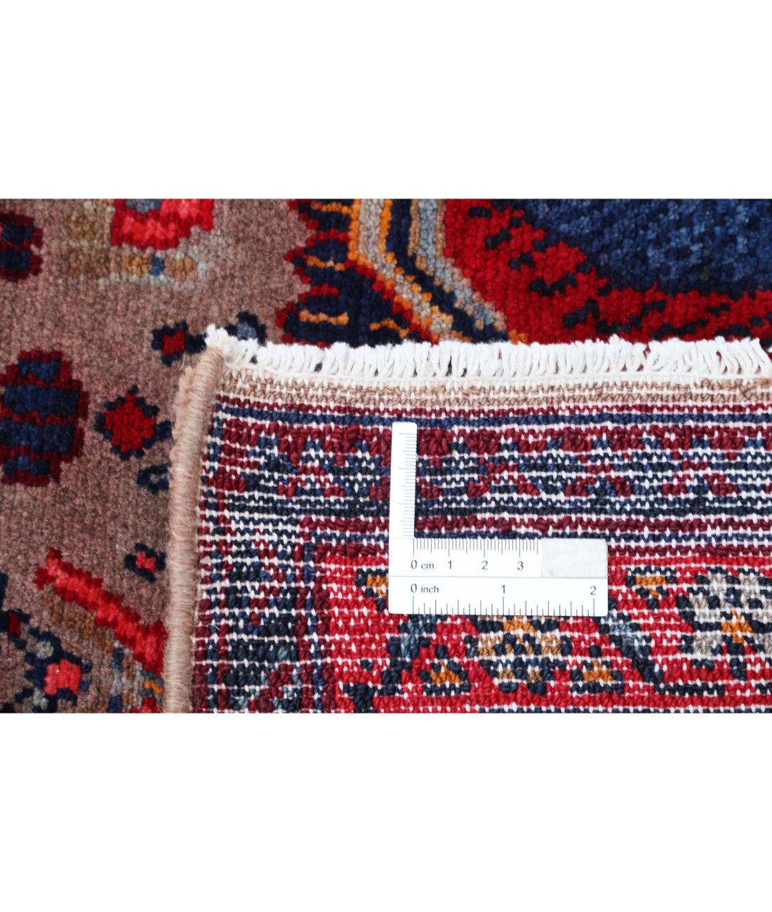 Hand Knotted Persian Hamadan Wool Rug - 4'11'' x 9'0'' 4'11'' x 9'0'' (148 X 270) / Red / Blue