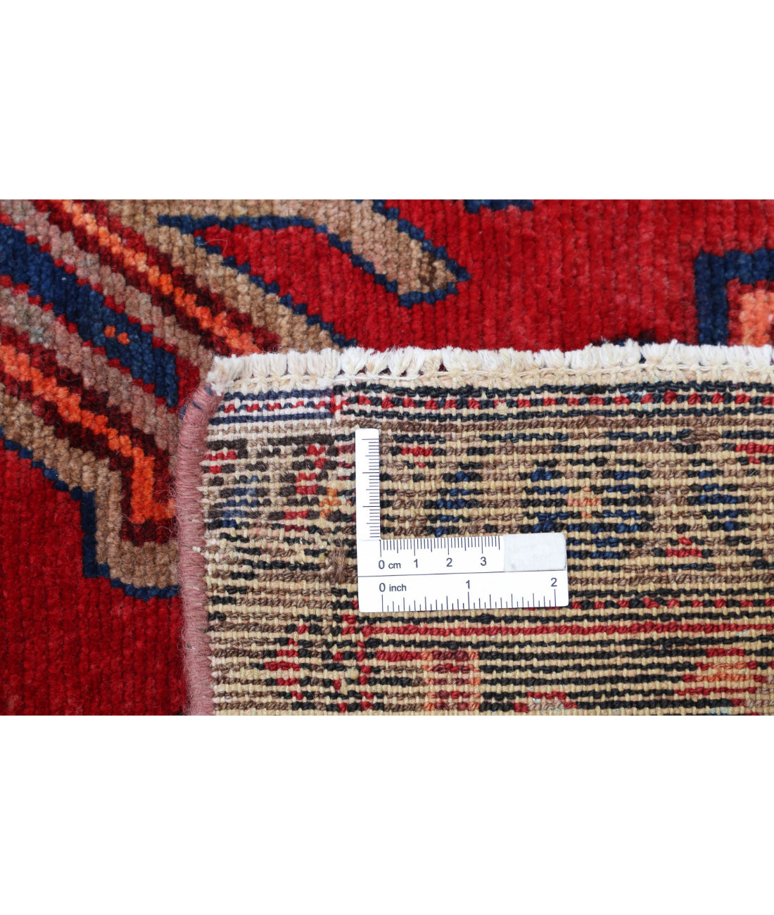 Hand Knotted Persian Hamadan Wool Rug - 4'7'' x 8'9'' 4'7'' x 8'9'' (138 X 263) / Red / Blue