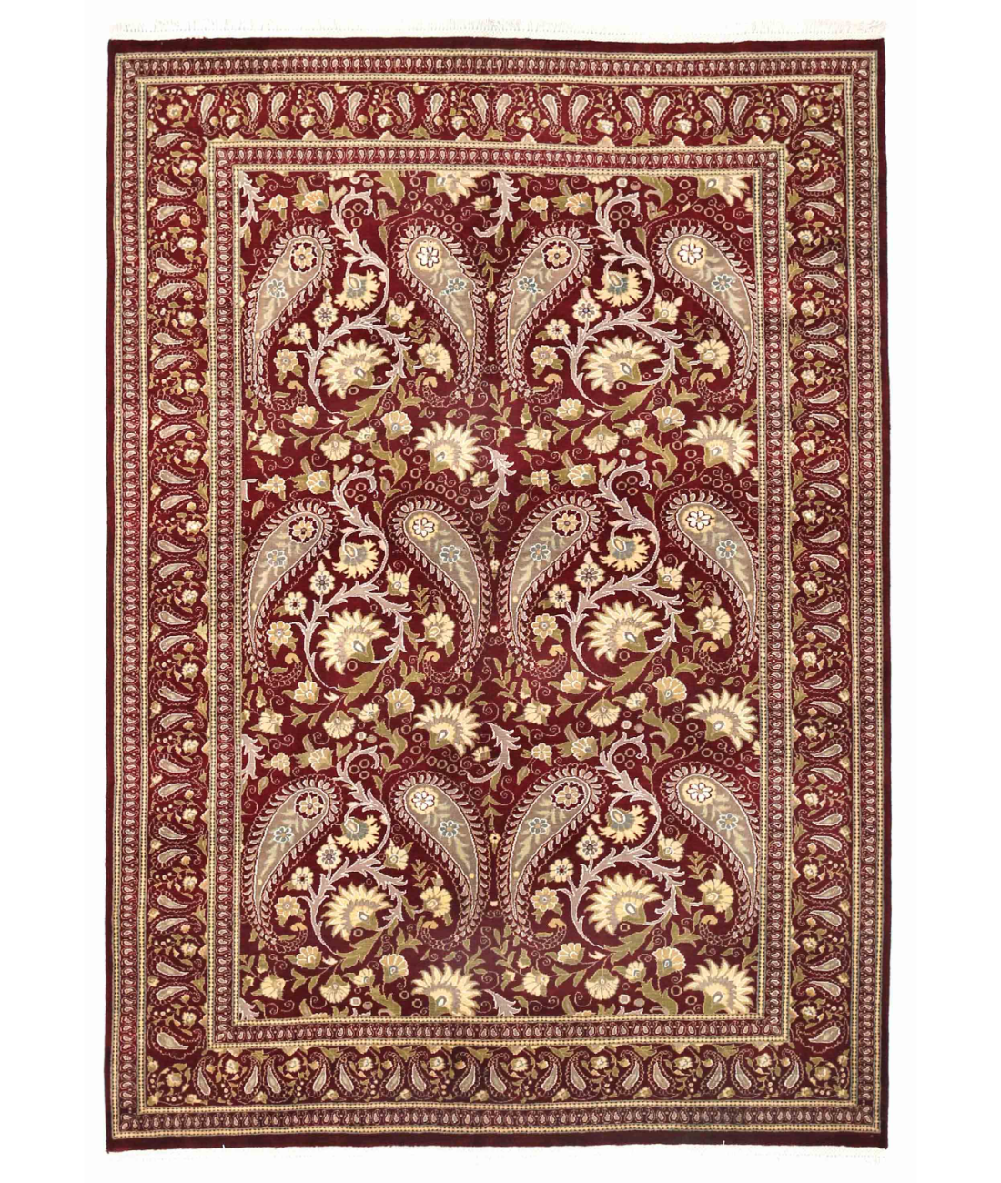 Hand Knotted Heritage Wool Rug  - 5' 9" X 8' 1" 5' 9" X 8' 1" (175 X 246) / Red / Ivory