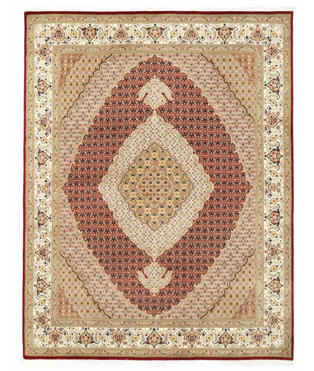 Hand Knotted Heritage Wool Rug  - 8' 1" X 10' 4" 8' 1" X 10' 4" (246 X 315) / Red / Ivory