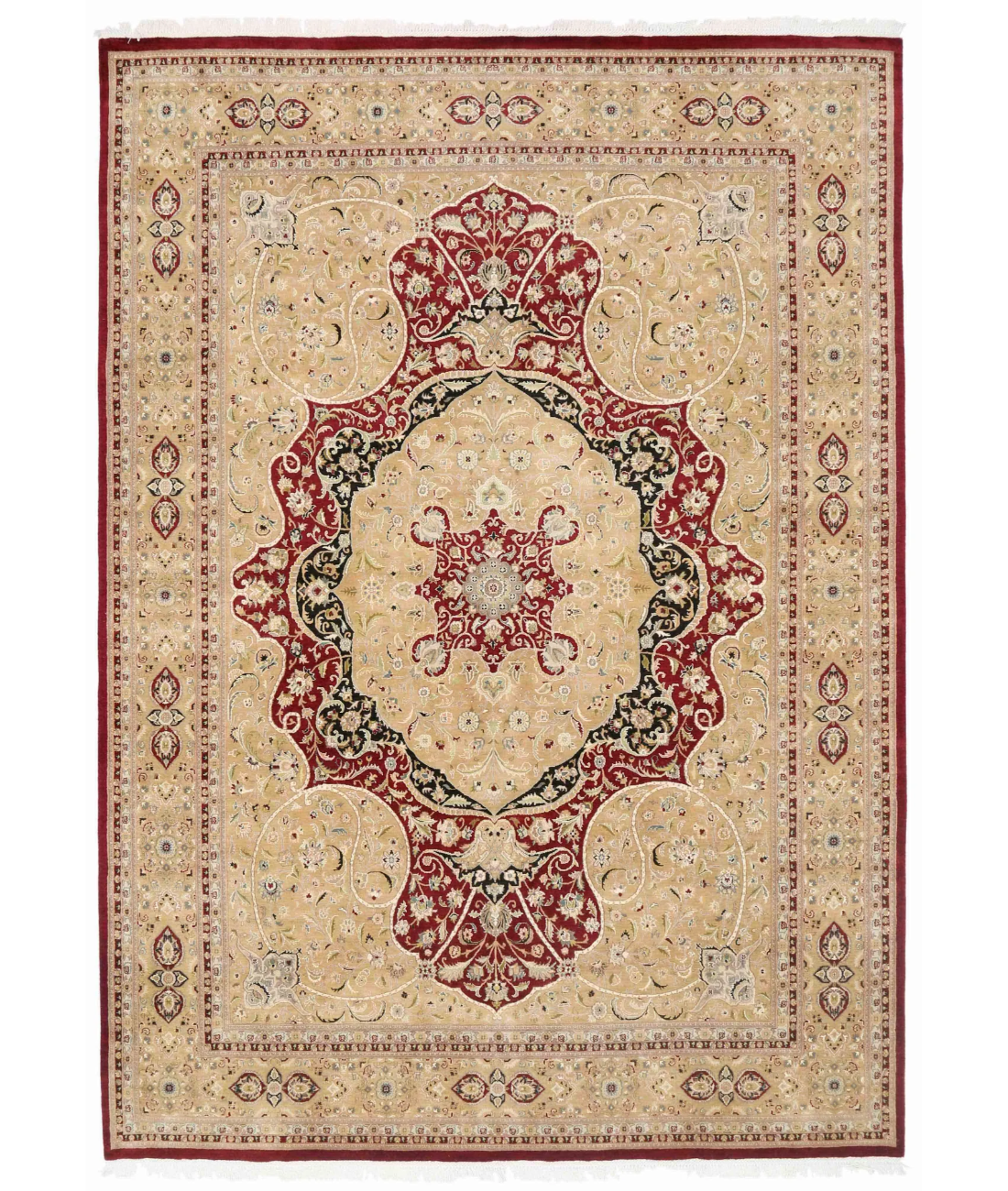 Hand Knotted Heritage Wool Rug  - 8&#39; 11&quot; X 12&#39; 5&quot; 8&#39; 11&quot; X 12&#39; 5&quot; (272 X 378) / Red / Taupe