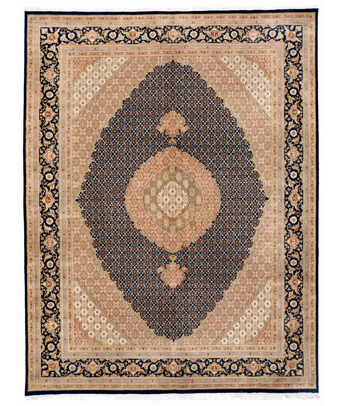 Hand Knotted Heritage Wool Rug  - 9&#39; 1&quot; X 12&#39; 0&quot; 9&#39; 1&quot; X 12&#39; 0&quot; (277 X 366) / Blue / Ivory