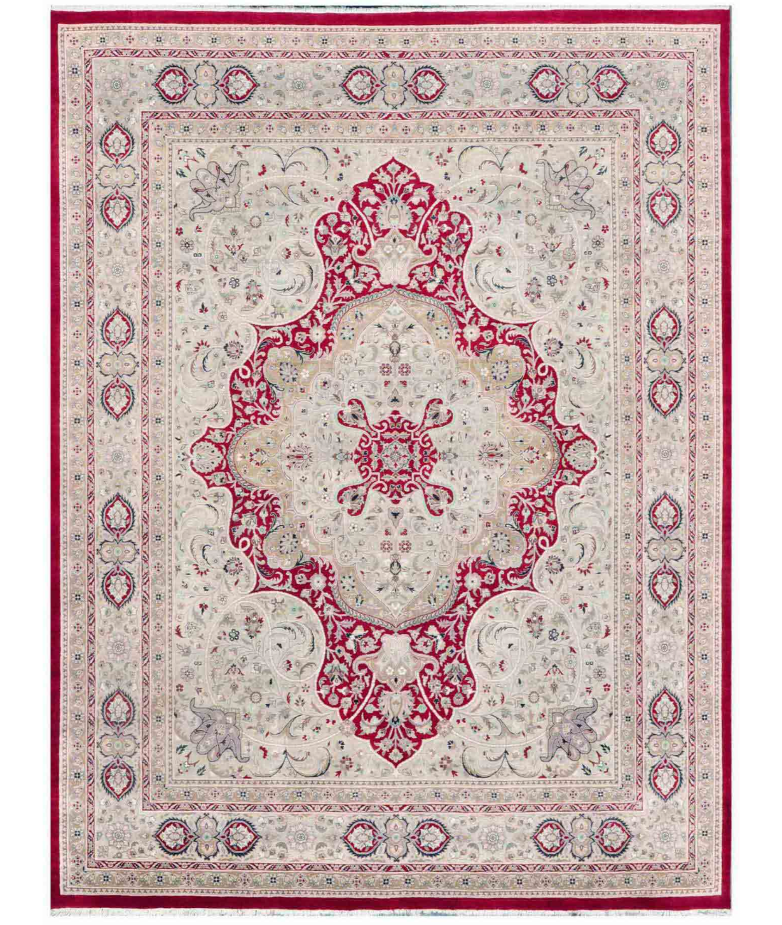 Hand Knotted Heritage Wool Rug  - 9&#39; 0&quot; X 12&#39; 4&quot; 9&#39; 0&quot; X 12&#39; 4&quot; (274 X 376) / Red / Ivory