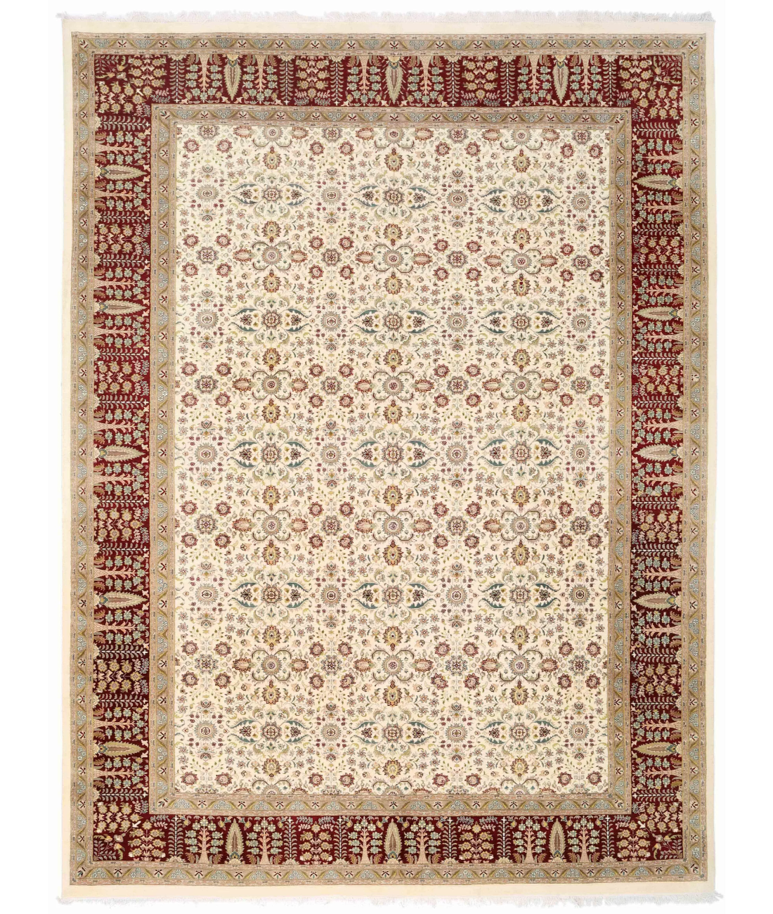 Hand Knotted Heritage Wool Rug  - 10&#39; 0&quot; X 14&#39; 0&quot; 10&#39; 0&quot; X 14&#39; 0&quot; (305 X 427) / Ivory / Blue