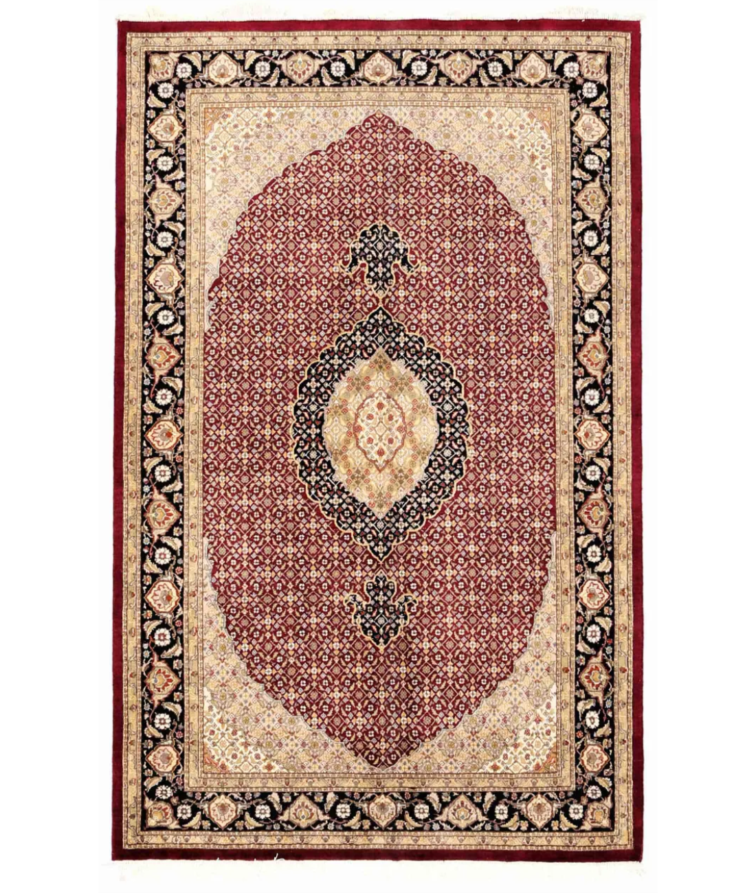 Hand Knotted Heritage Wool Rug  - 4&#39; 6&quot; X 7&#39; 2&quot; 4&#39; 6&quot; X 7&#39; 2&quot; (137 X 218) / Red / Black