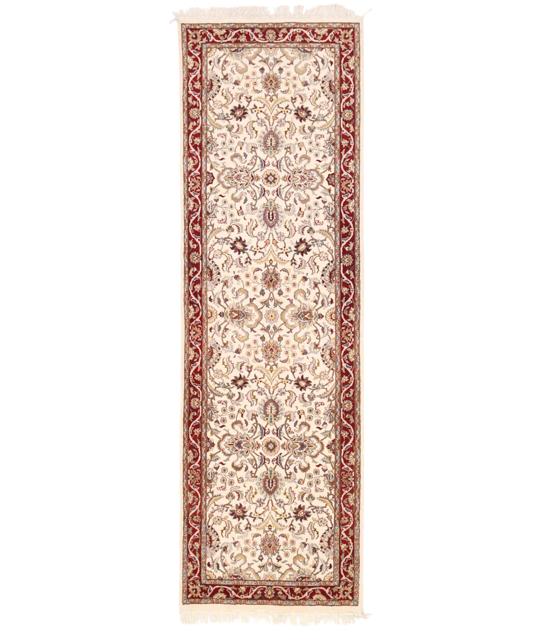 Hand Knotted Heritage Wool Rug  - 2&#39; 6&quot; X 8&#39; 5&quot; 2&#39; 6&quot; X 8&#39; 5&quot; (76 X 257) / Ivory / Red