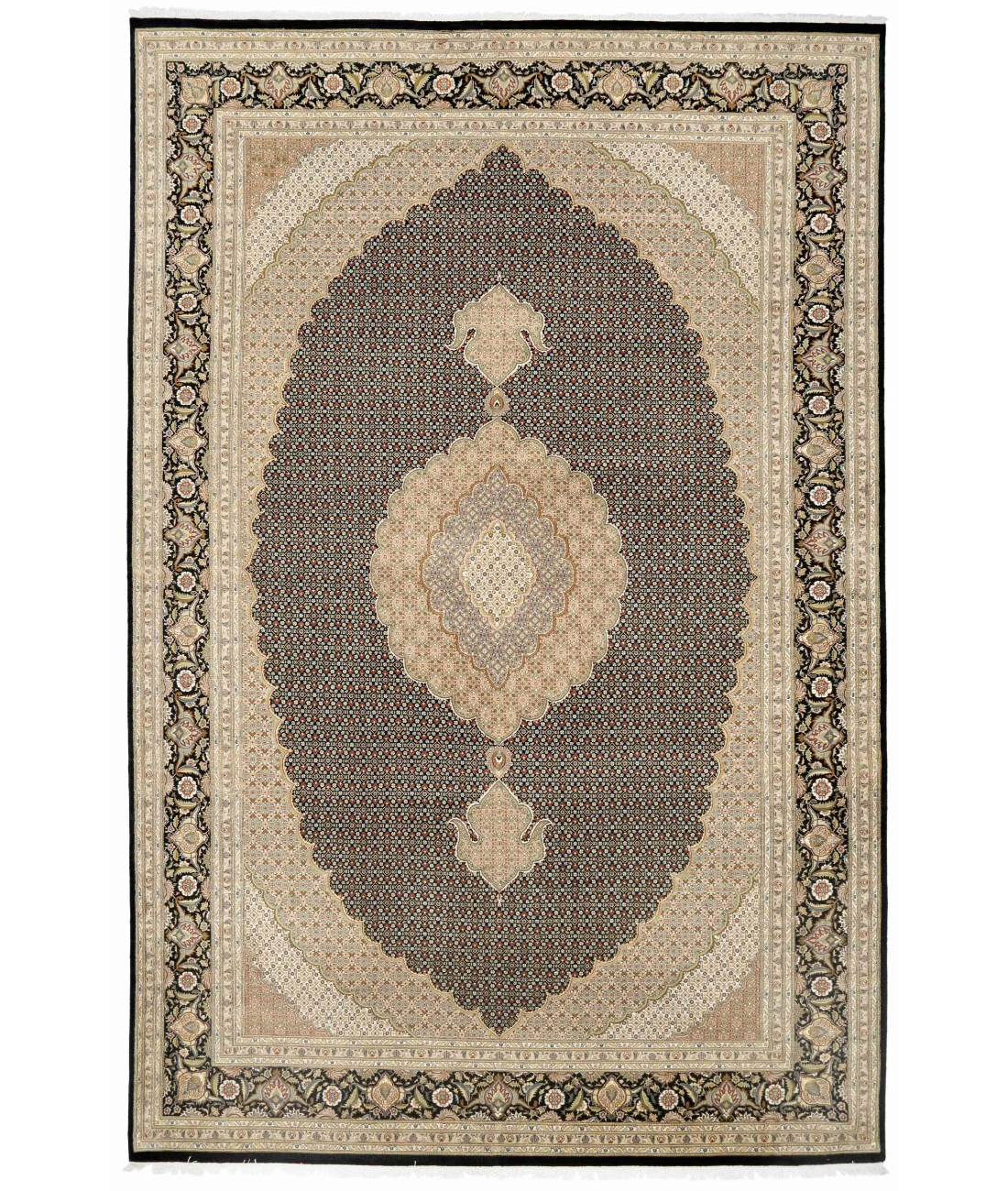 Hand Knotted Heritage Wool Rug  - 12' 0" X 17' 9" 12' 0" X 17' 9" (366 X 541) / Black / Taupe