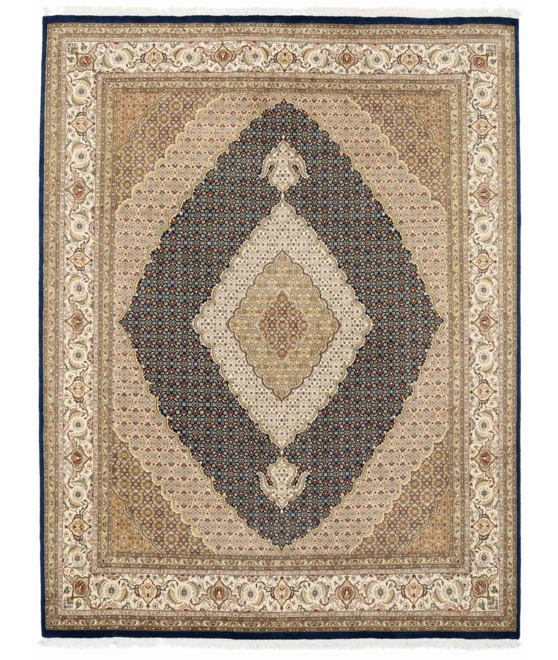 Hand Knotted Heritage Wool Rug  - 7&#39; 11&quot; X 10&#39; 2&quot; 7&#39; 11&quot; X 10&#39; 2&quot; (241 X 310) / Black / Ivory