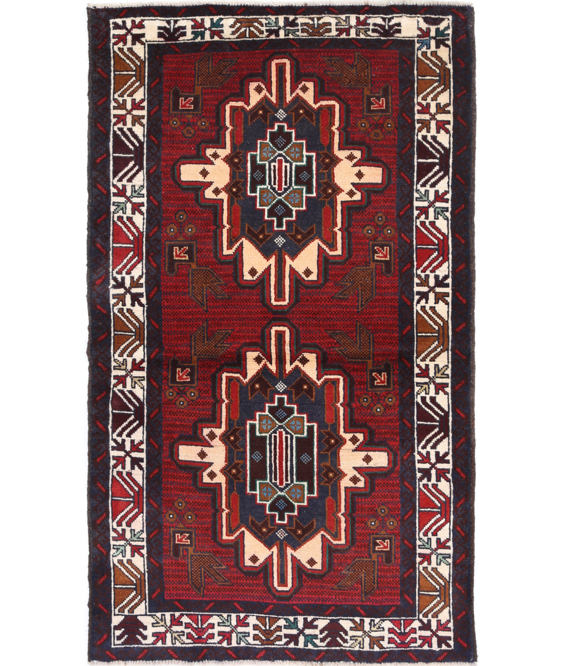 Hand Knotted Heritage Wool Rug  - 2&#39; 6&quot; X 10&#39; 7&quot; 2&#39; 6&quot; X 10&#39; 7&quot; (76 X 323) / Ivory / Red