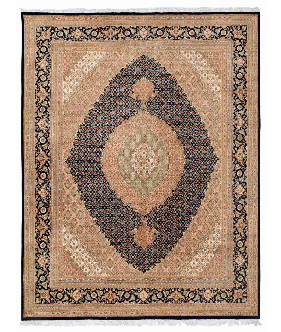 Hand Knotted Heritage Wool &amp; Silk Rug  - 8&#39; 1&quot; X 10&#39; 6&quot; 8&#39; 1&quot; X 10&#39; 6&quot; (246 X 320) / Blue / Taupe