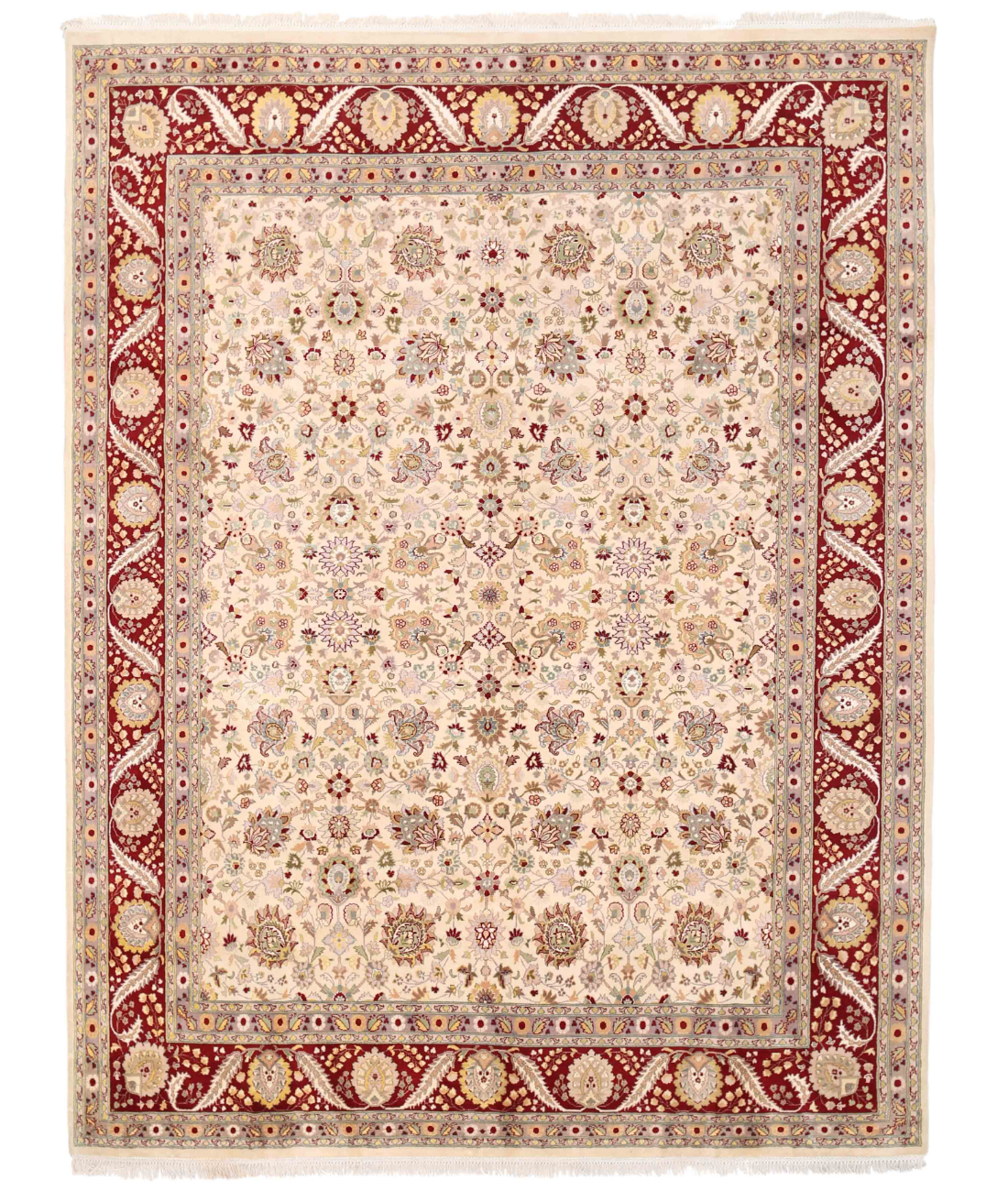 Hand Knotted Heritage Wool & Silk Rug  - 8' 2" X 10' 7" 8' 2" X 10' 7" (249 X 323) / Ivory / Red