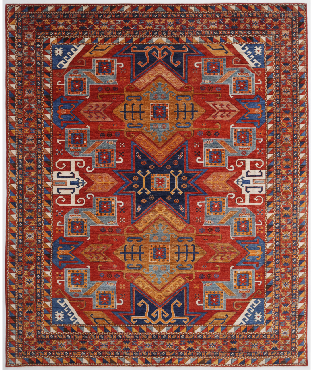 Hand Knotted Humna Wool Rug  - 12&#39; 8&quot; X 15&#39; 1&quot; 12&#39; 8&quot; X 15&#39; 1&quot; (386 X 460) / Red / Rust