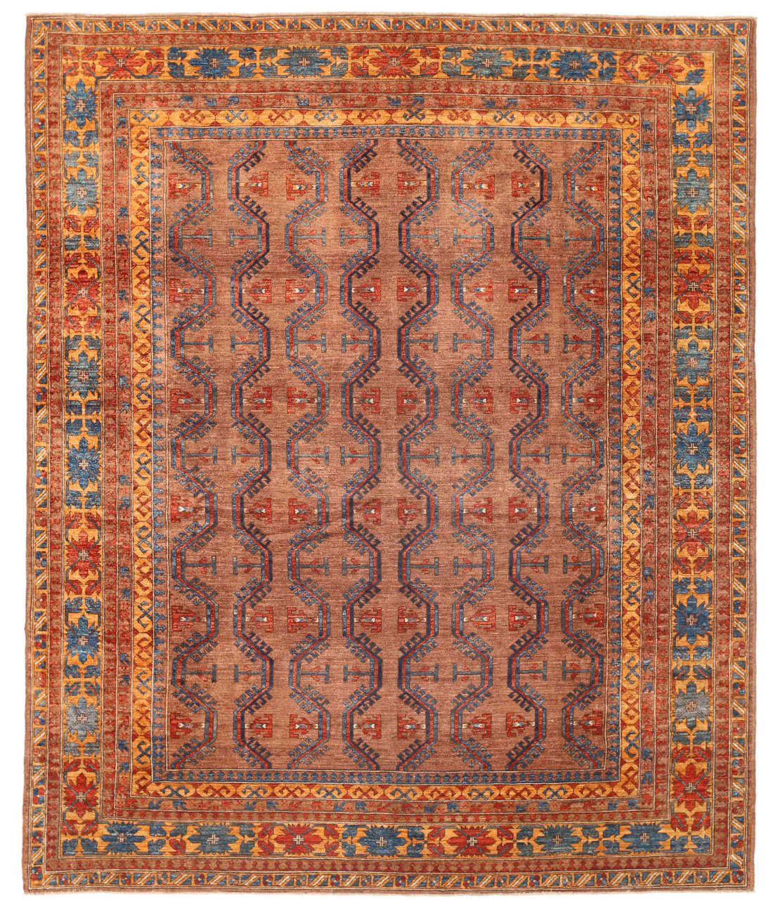 Hand Knotted Humna Wool Rug  - 8&#39; 5&quot; X 10&#39; 4&quot; 8&#39; 5&quot; X 10&#39; 4&quot; (257 X 315) / Taupe / Gold