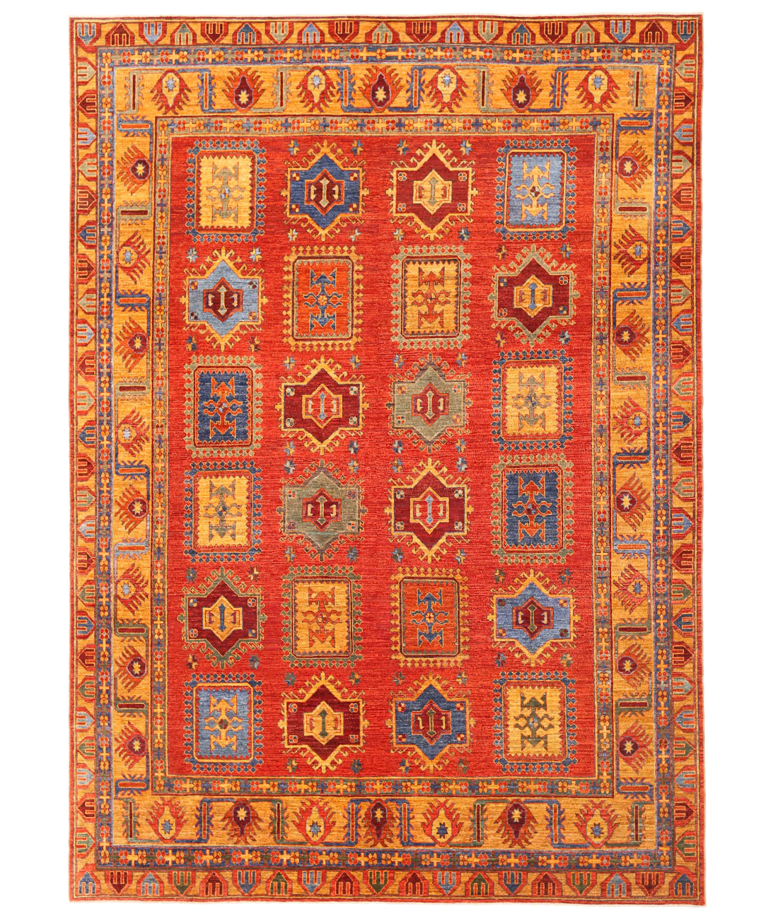 Hand Knotted Humna Wool Rug  - 9&#39; 4&quot; X 13&#39; 3&quot; 9&#39; 4&quot; X 13&#39; 3&quot; (284 X 404) / Red / Gold