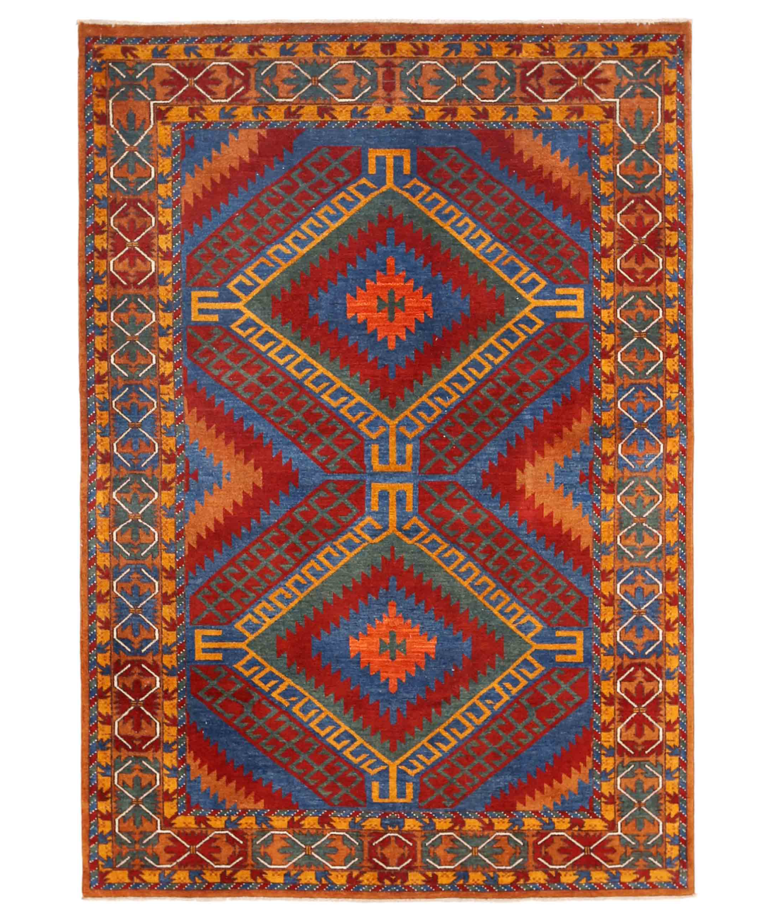 Hand Knotted Humna Wool Rug  - 5&#39; 1&quot; X 7&#39; 6&quot; 5&#39; 1&quot; X 7&#39; 6&quot; (155 X 229) / Red / Brown