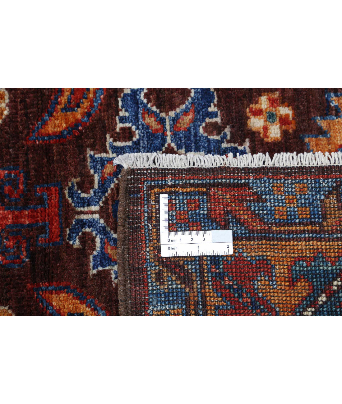 Hand Knotted Nomadic Caucasian Humna Wool Rug - 4'1'' x 5'7'' 4'1'' x 5'7'' (123 X 168) / Brown / Gold