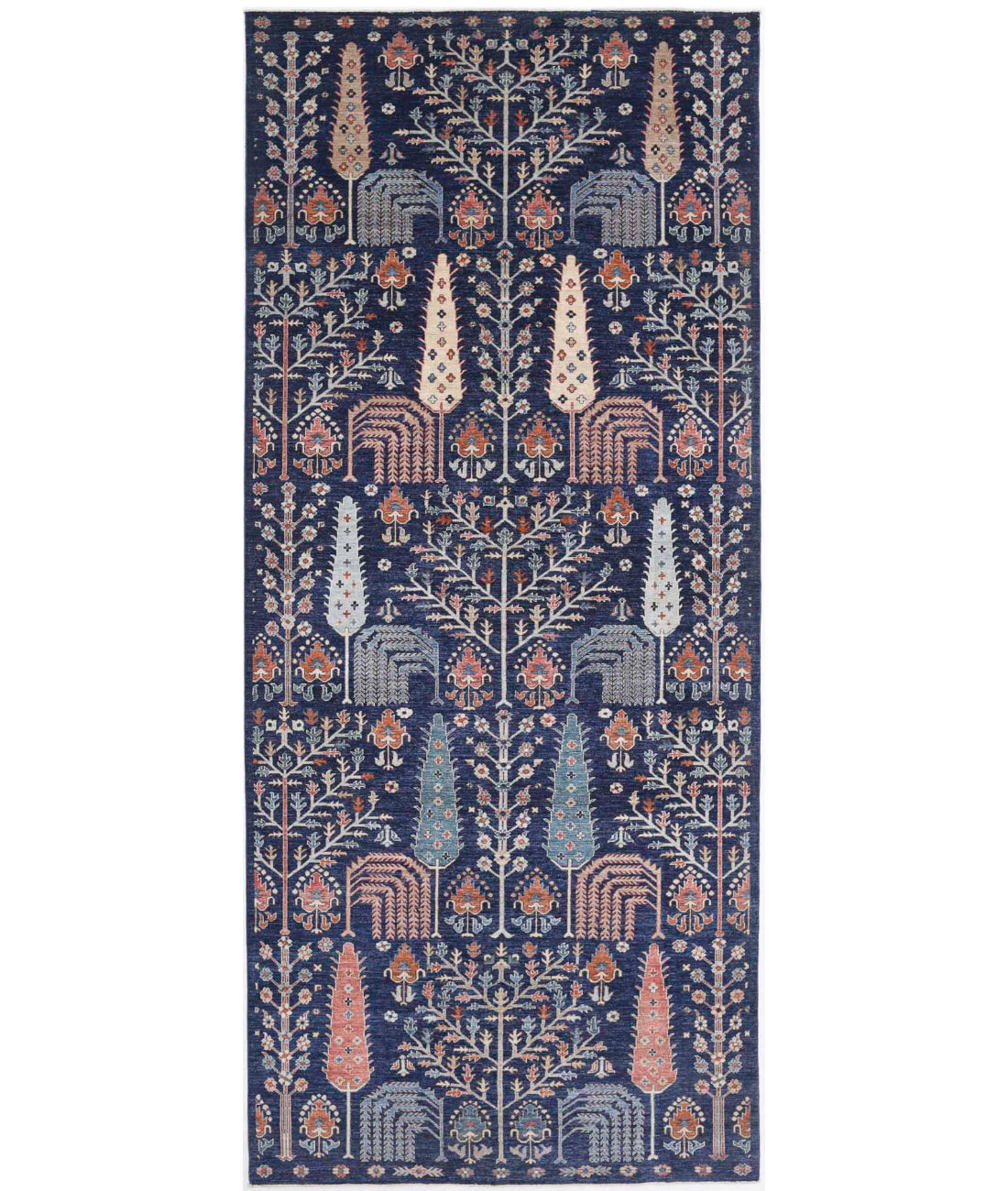 Hand Knotted Bakshaish Wool Rug - 6&#39;2&#39;&#39; x 14&#39;8&#39;&#39; 6&#39;2&#39;&#39; x 14&#39;8&#39;&#39; (185 X 440) / Blue / Ivory