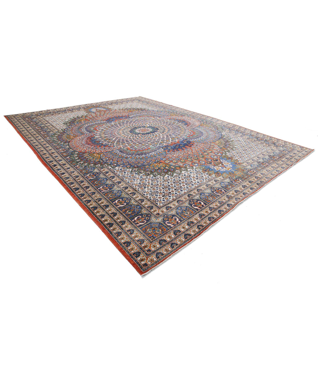 Hand Knotted Nomadic Caucasian Humna Wool Rug - 12'6'' x 16'4'' 12'6'' x 16'4'' (375 X 490) / Multi / Multi