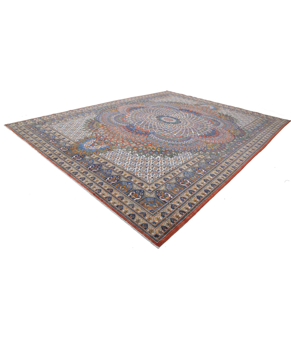 Hand Knotted Nomadic Caucasian Humna Wool Rug - 12'6'' x 16'4'' 12'6'' x 16'4'' (375 X 490) / Multi / Multi