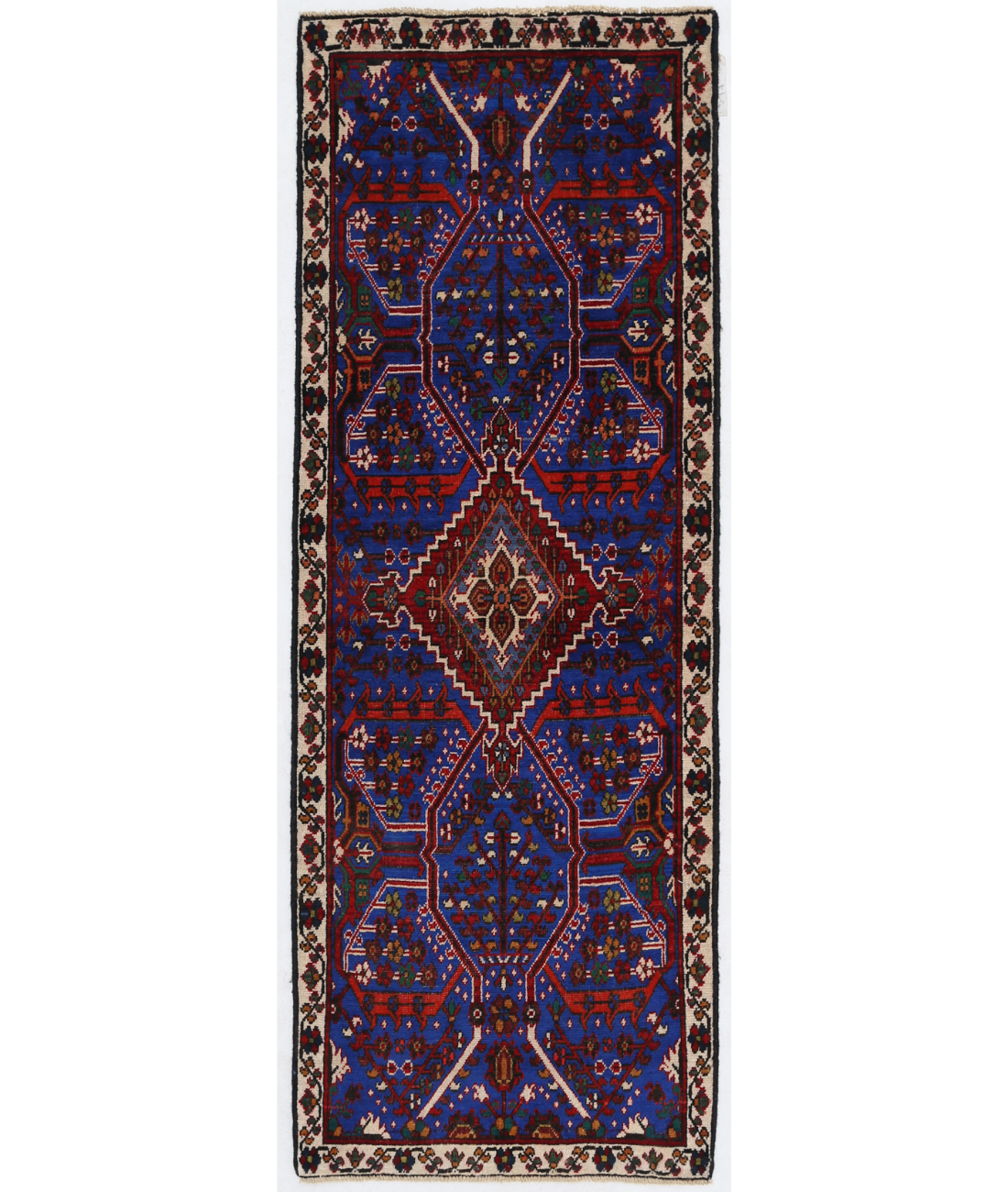 Hand Knotted Josheghan Wool Rug  - 1&#39; 10&quot; X 5&#39; 1&quot; 1&#39; 10&quot; X 5&#39; 1&quot; (56 X 155) / Blue / Ivory