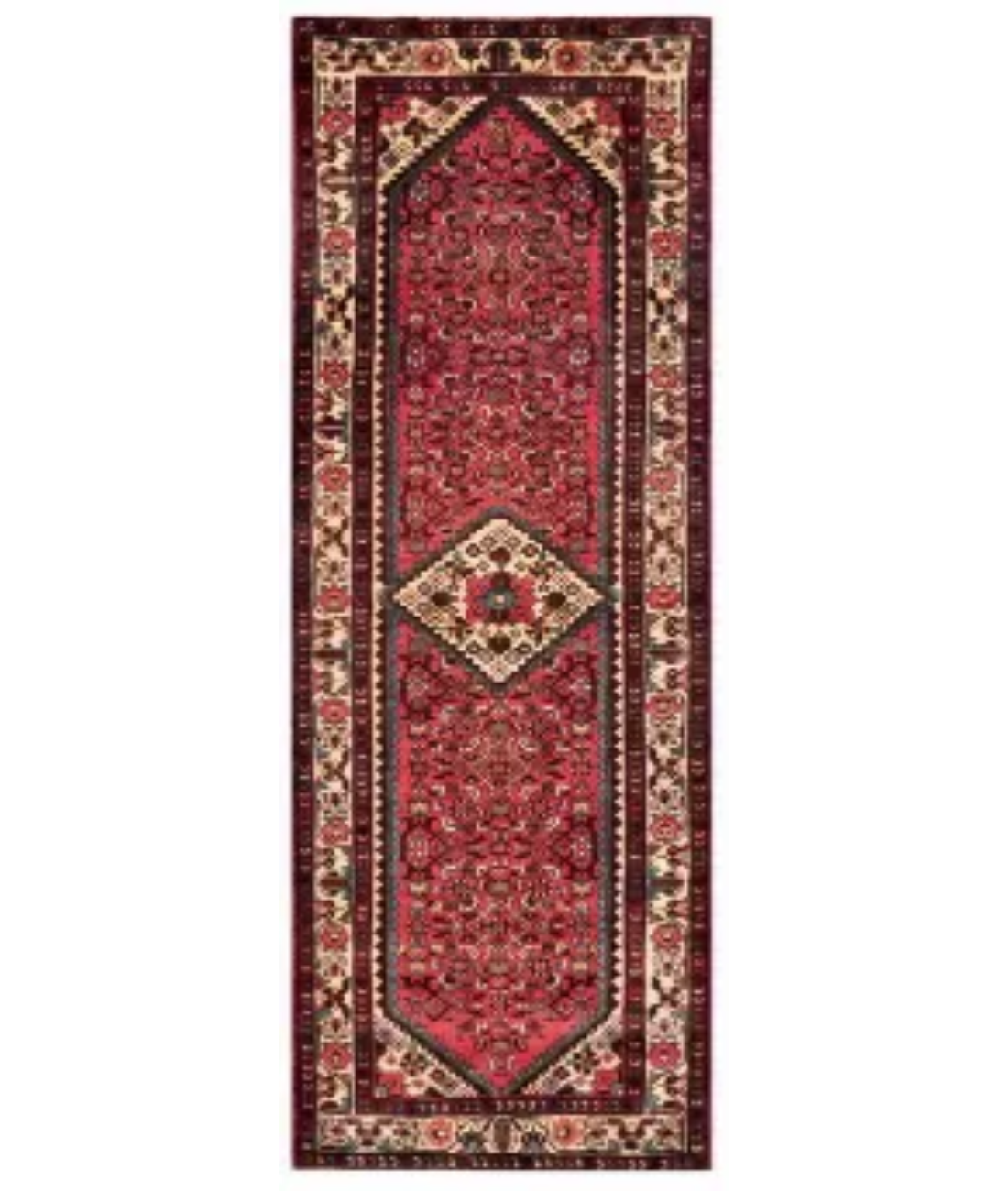 Hand Knotted Kashan Wool Rug  - 3&#39; 0&quot; X 11&#39; 9&quot; 3&#39; 0&quot; X 11&#39; 9&quot; (91 X 358) / Red / Blue