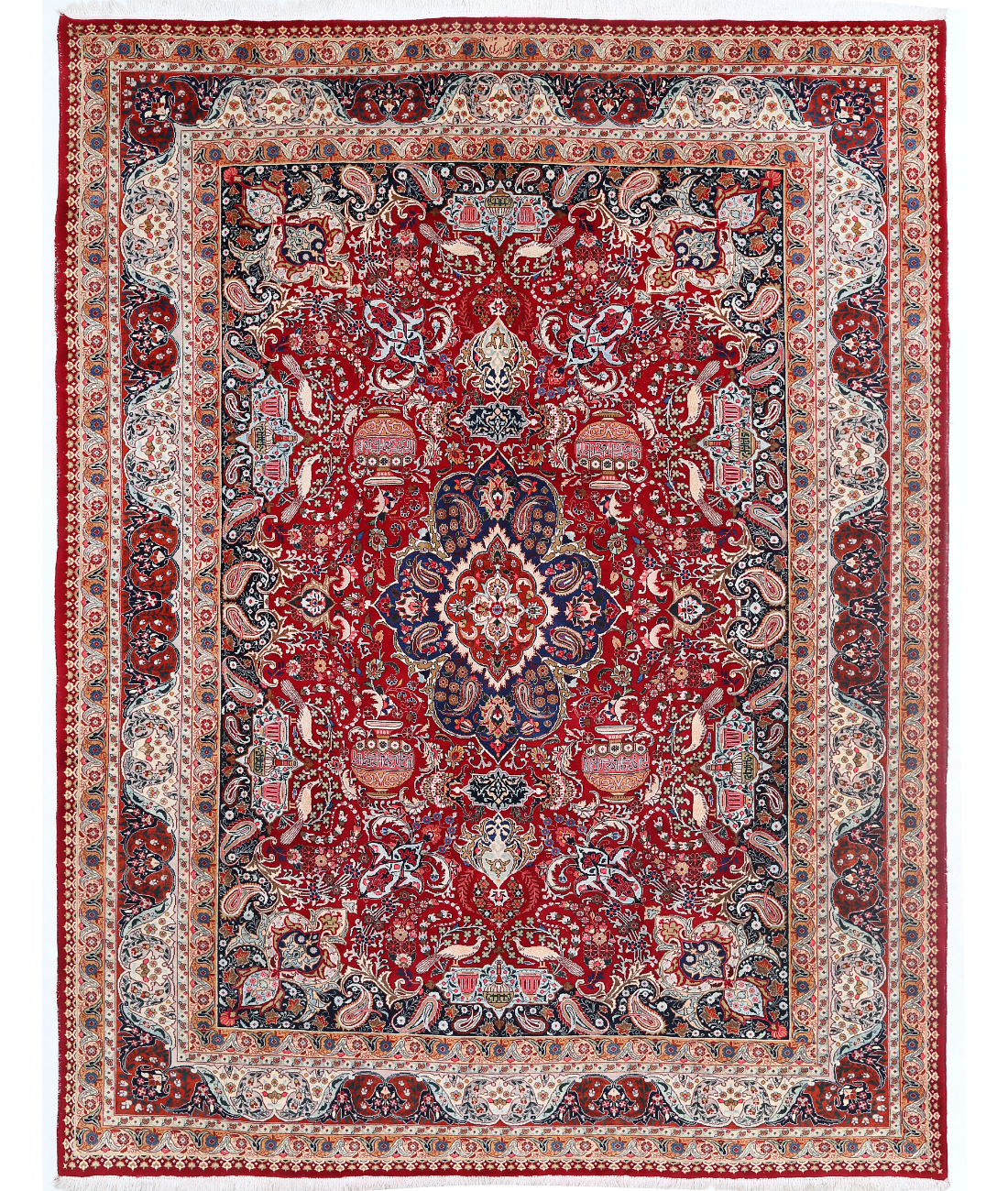 Hand Knotted Kashmar Wool Rug  - 9&#39; 9&quot; X 12&#39; 9&quot; 9&#39; 9&quot; X 12&#39; 9&quot; (297 X 389) / Red / Rust