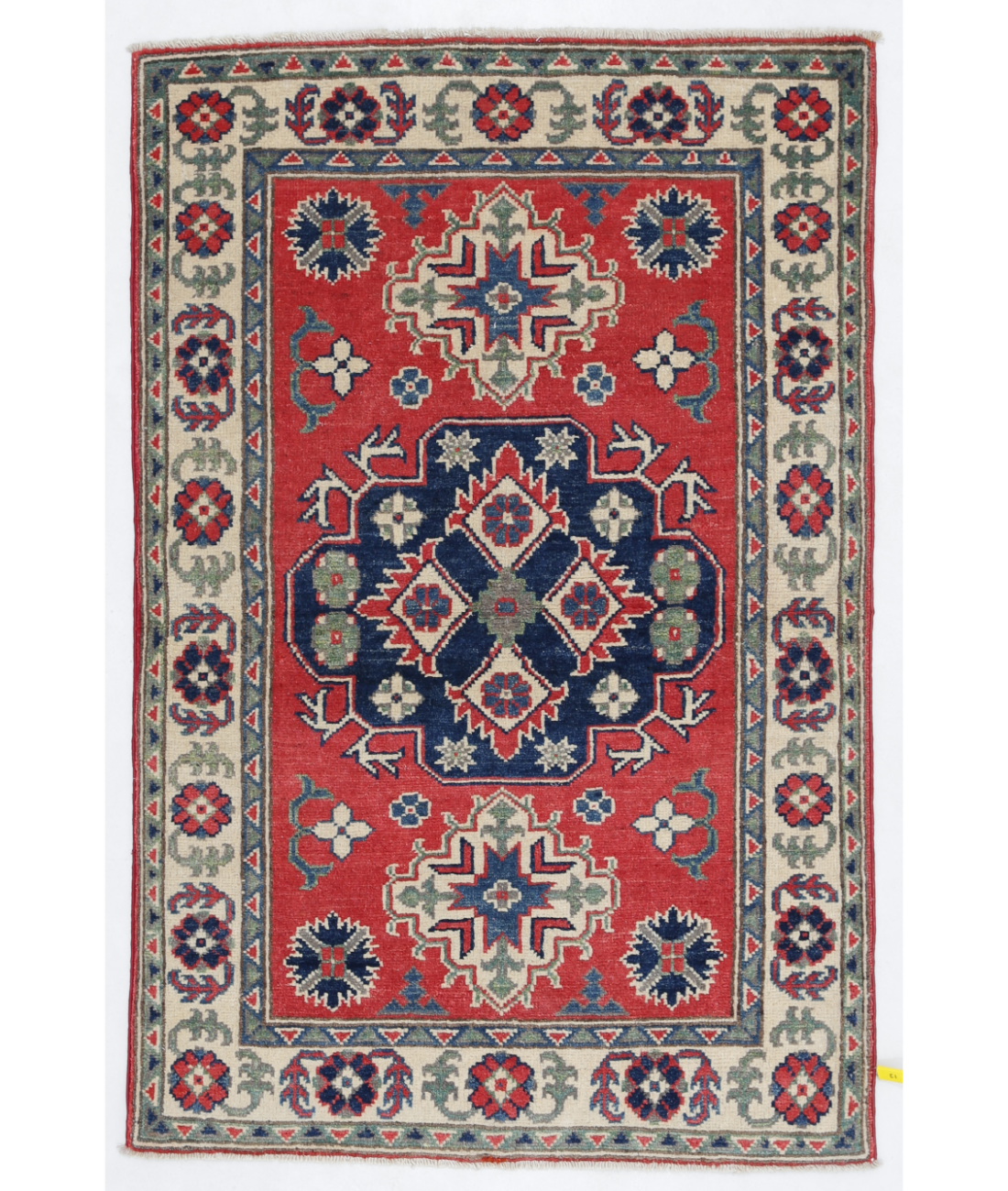 Hand Knotted Kazak Wool Rug  - 2&#39; 8&quot; X 4&#39; 0&quot; 2&#39; 8&quot; X 4&#39; 0&quot; (81 X 122) / Red / Ivory