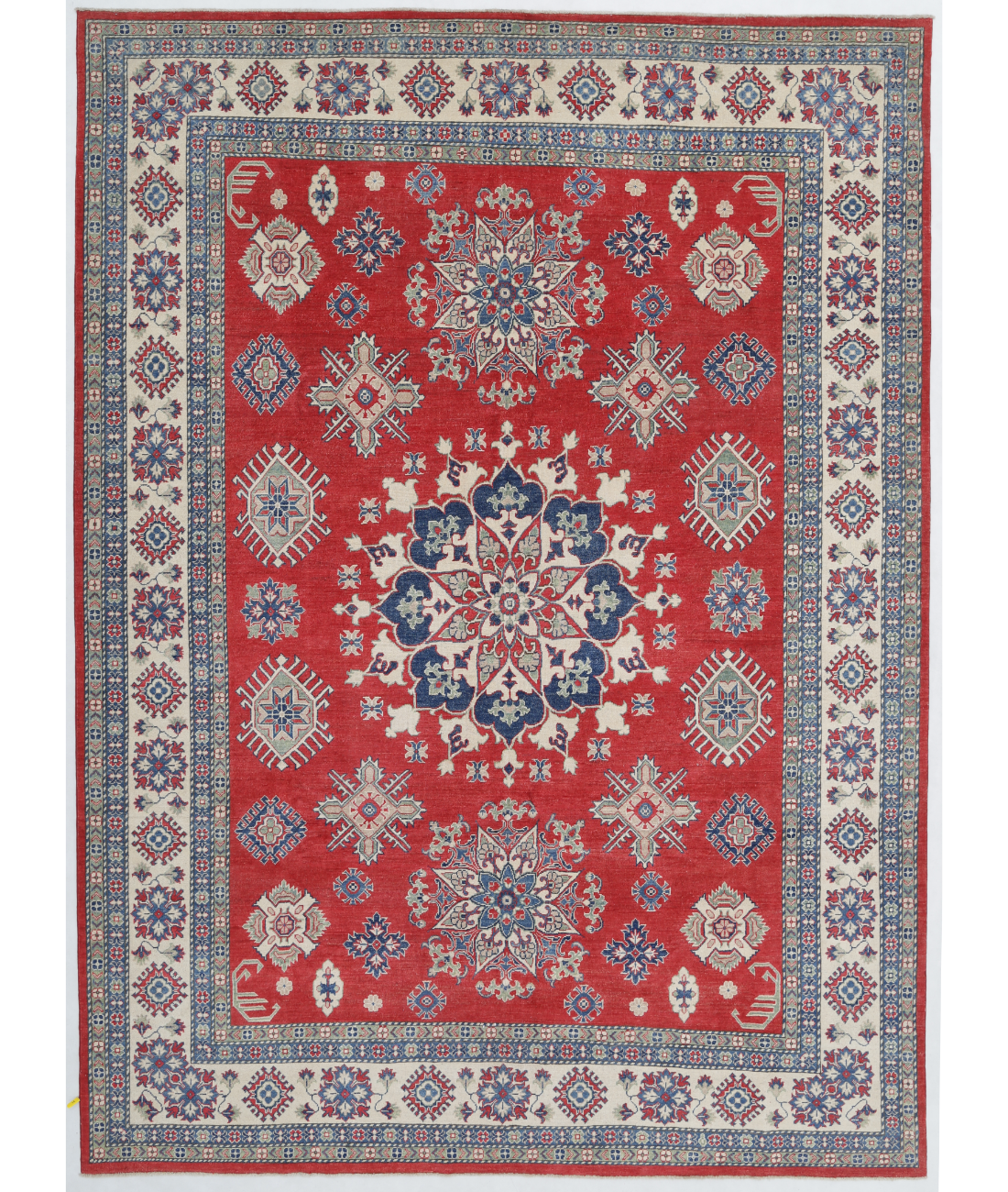 Hand Knotted Kazak Wool Rug  - 8&#39; 10&quot; X 12&#39; 1&quot; 8&#39; 10&quot; X 12&#39; 1&quot; (269 X 368) / Red / Ivory