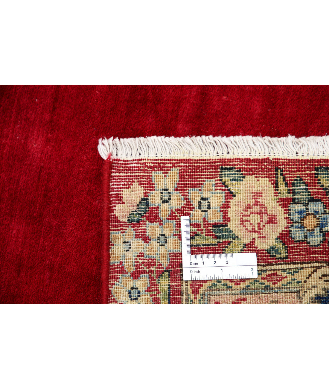 Hand Knotted Persian Kerman Wool Rug - 9'11'' x 13'9'' 9'11'' x 13'9'' (298 X 413) / Red / Blue