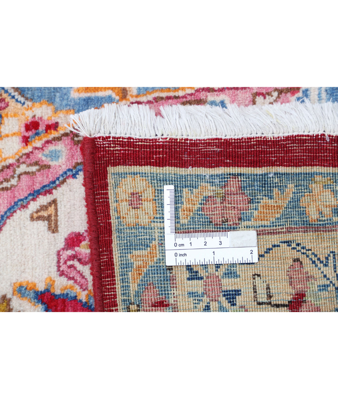 Hand Knotted Persian Kerman Wool Rug - 8'5'' x 12'7'' 8'5'' x 12'7'' (253 X 378) / Red / Blue