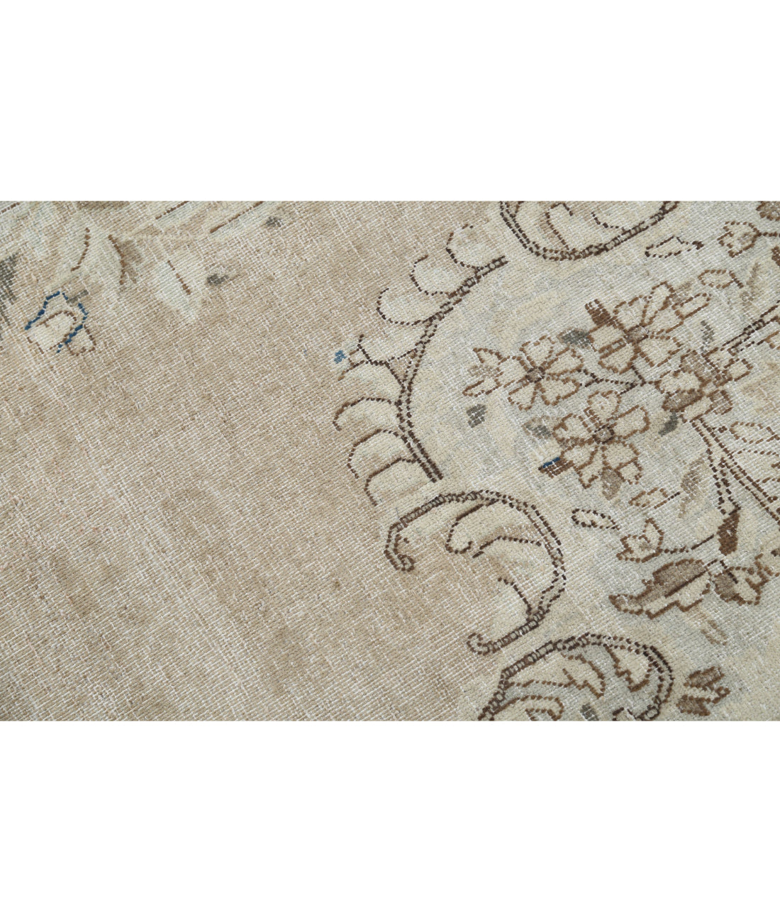 Hand Knotted Vintage Persian Kerman Wool Rug - 9'10'' x 16'2'' 9'10'' x 16'2'' (295 X 485) / Taupe / Blue