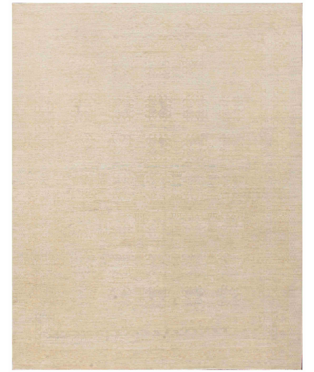 Hand Knotted Khotan Wool Rug  - 8' 1" X 10' 1" 8' 1" X 10' 1" (246 X 307) / Gold / Gold