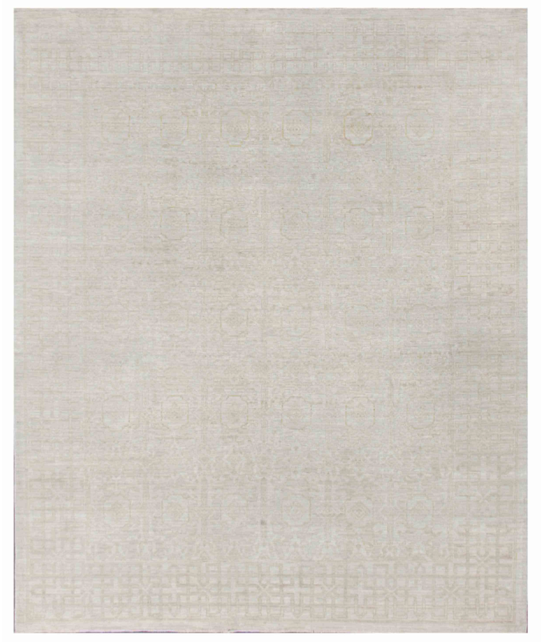 Hand Knotted Khotan Wool Rug  - 8&#39; 1&quot; X 9&#39; 10&quot; 8&#39; 1&quot; X 9&#39; 10&quot; (246 X 300) / Ivory / Ivory