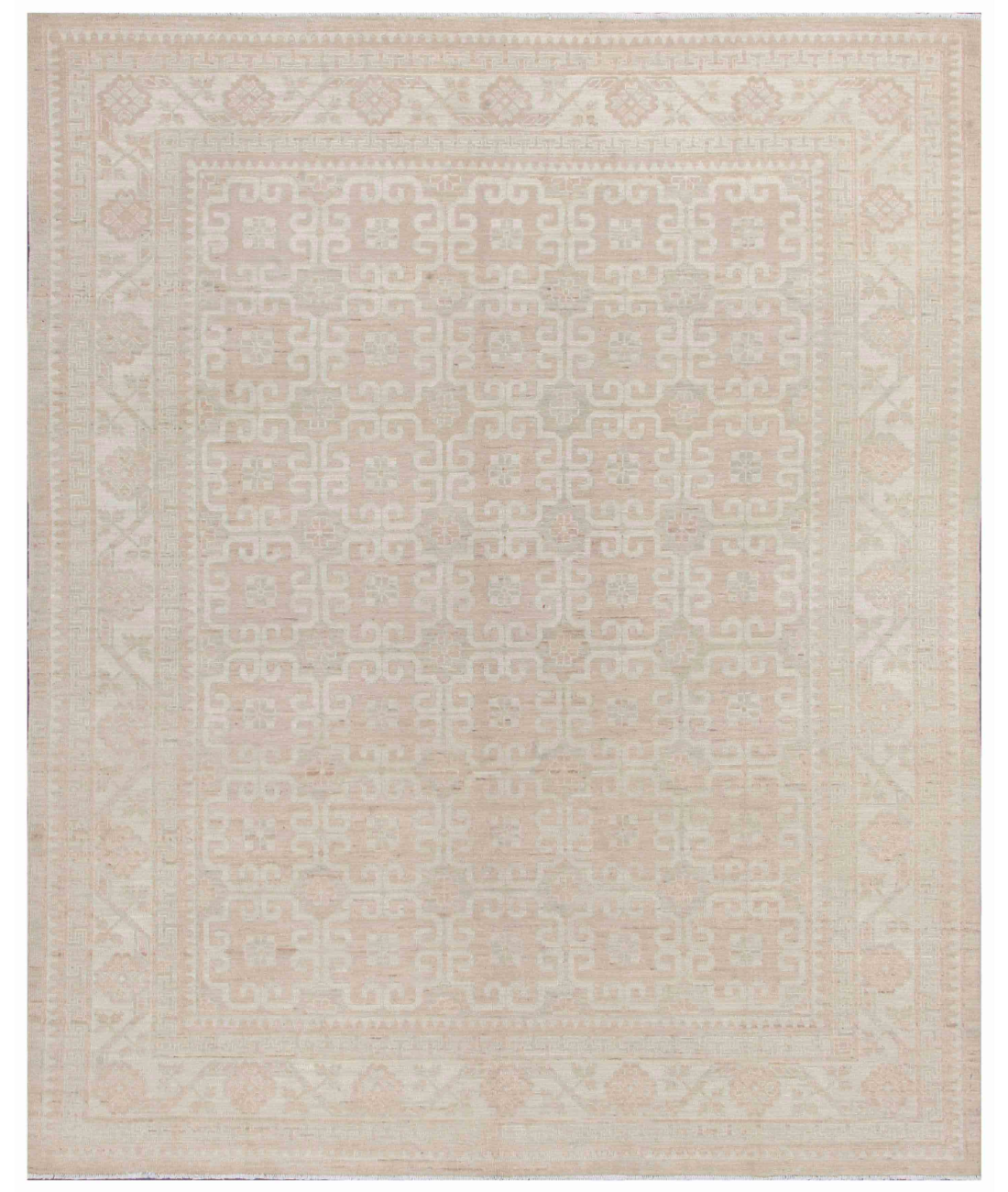 Hand Knotted Khotan Wool Rug  - 8&#39; 5&quot; X 10&#39; 2&quot; 8&#39; 5&quot; X 10&#39; 2&quot; (257 X 310) / Taupe / Ivory