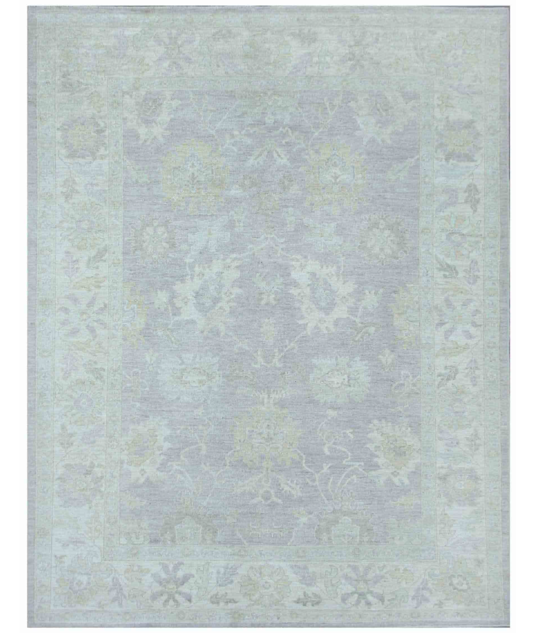 Hand Knotted Khotan Wool Rug  - 8&#39; 8&quot; X 11&#39; 6&quot; 8&#39; 8&quot; X 11&#39; 6&quot; (264 X 351) / Ivory / Blue