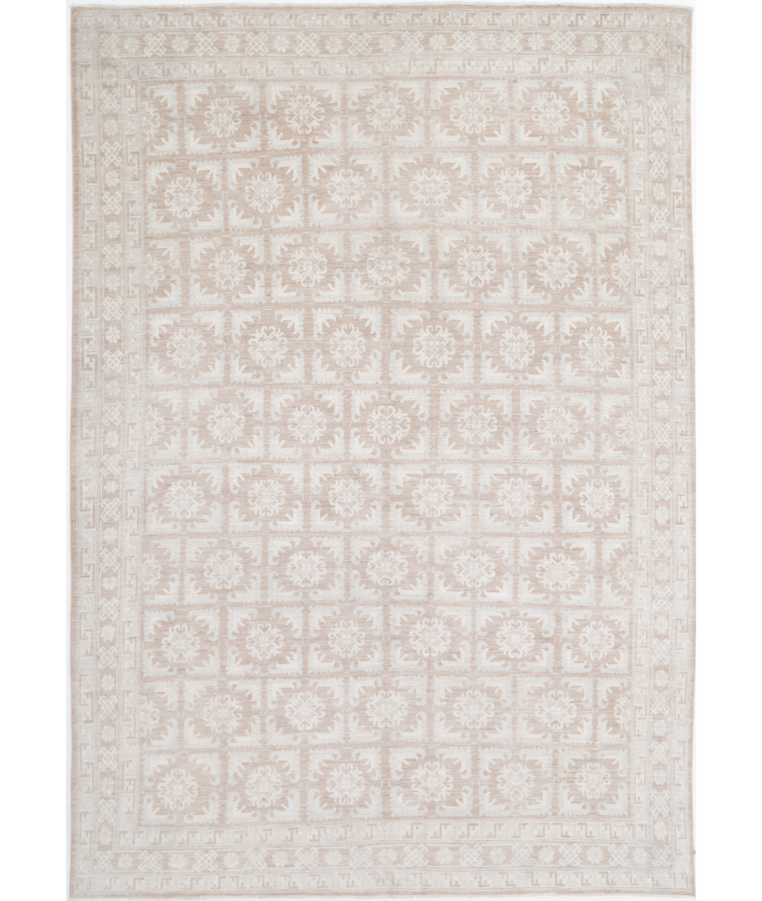 Hand Knotted Khotan Wool Rug  - 8&#39; 6&quot; X 12&#39; 3&quot; 8&#39; 6&quot; X 12&#39; 3&quot; (259 X 373) / Taupe / Grey