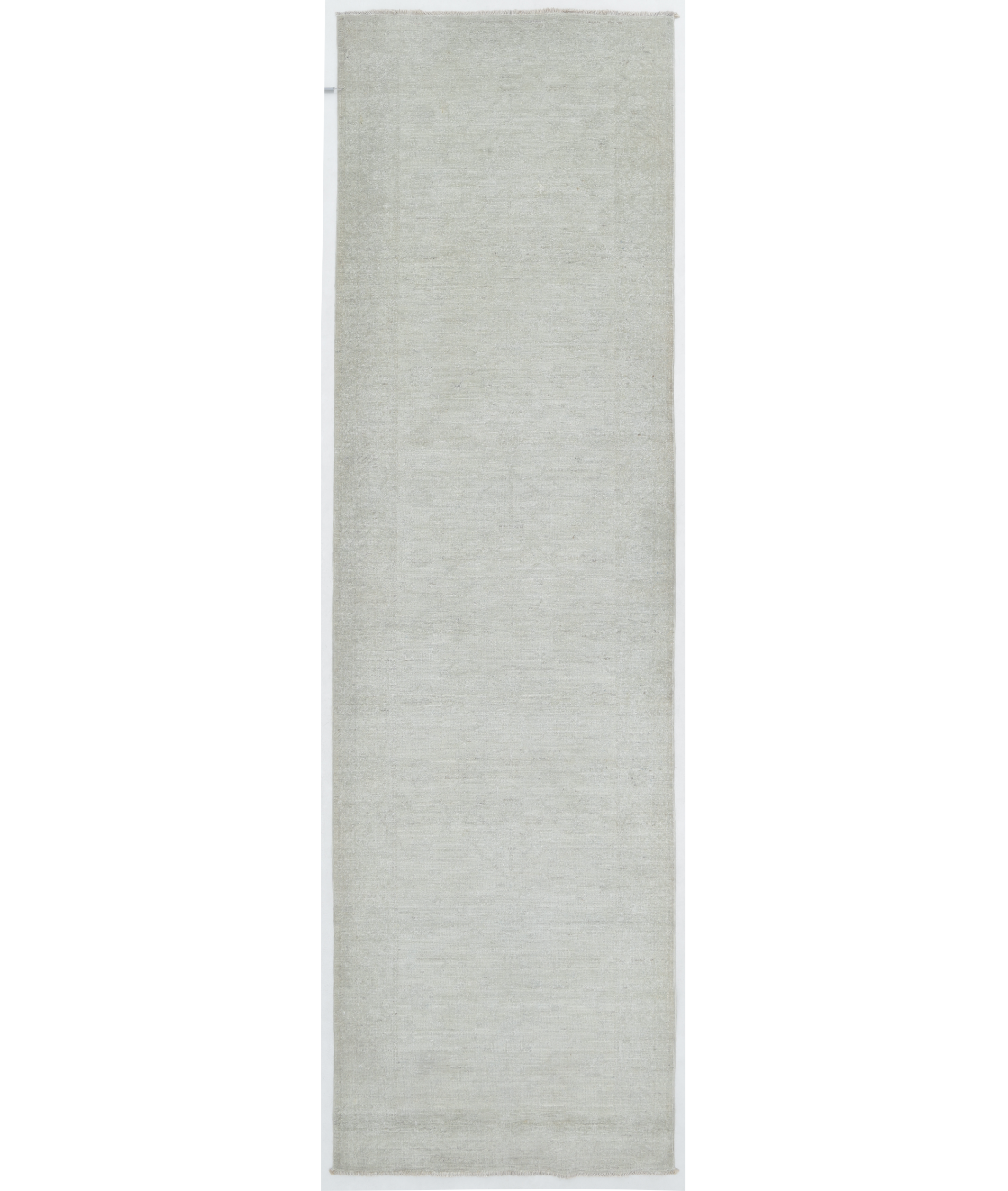 Hand Knotted Khotan Wool Rug  - 2&#39; 11&quot; X 10&#39; 0&quot; 2&#39; 11&quot; X 10&#39; 0&quot; (89 X 305) / Ivory / Grey