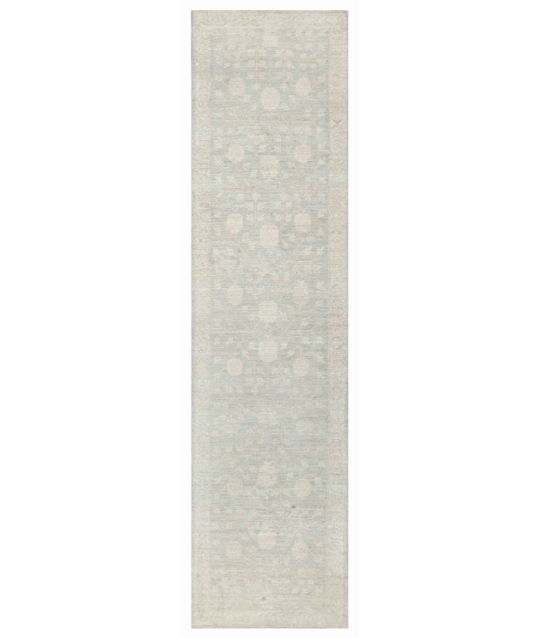 Hand Knotted Khotan Wool Rug  - 2&#39; 8&quot; X 10&#39; 4&quot; 2&#39; 8&quot; X 10&#39; 4&quot; (81 X 315) / Grey / Ivory