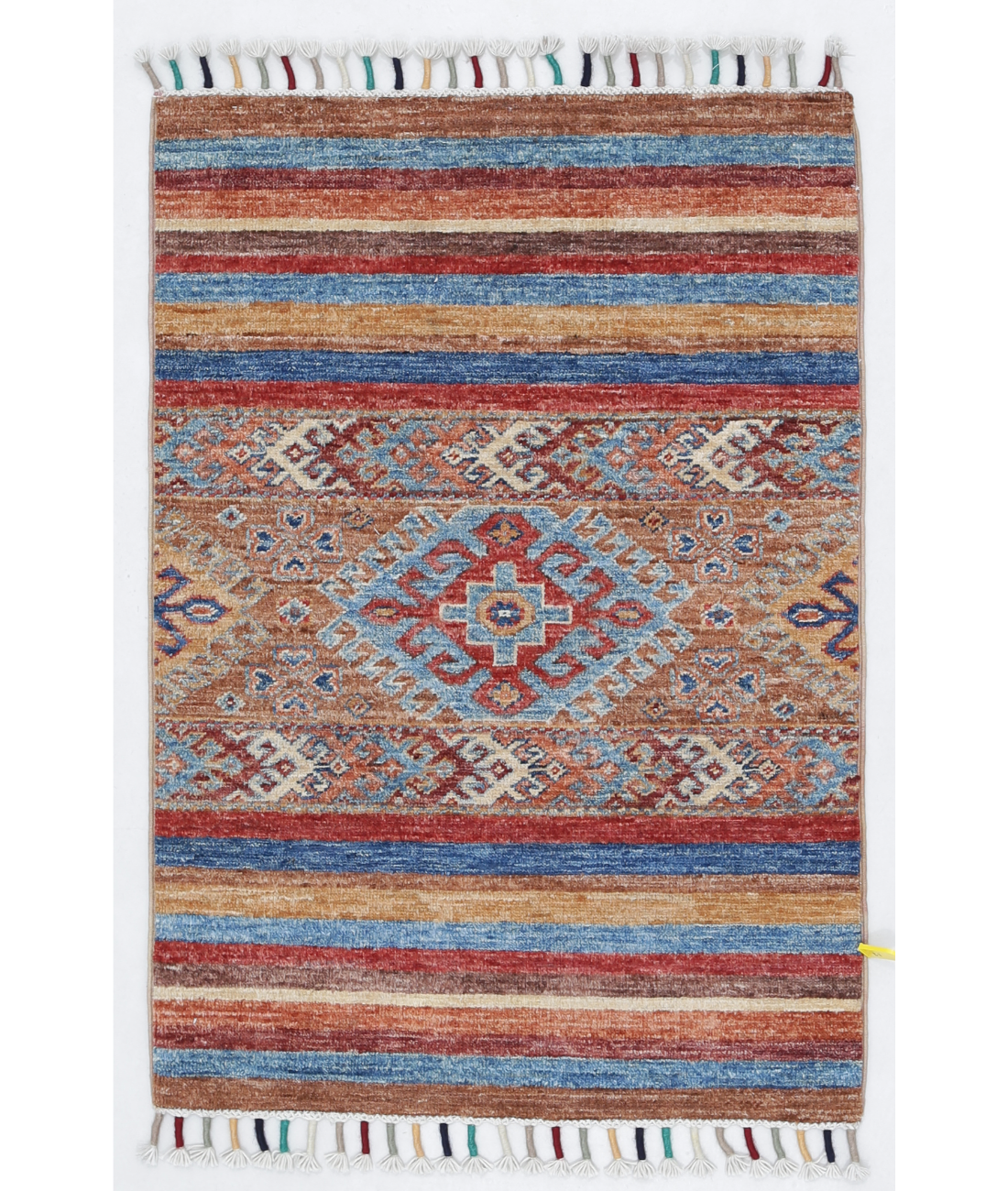 Hand Knotted Khurjeen Wool Rug  - 2&#39; 0&quot; X 2&#39; 10&quot; 2&#39; 0&quot; X 2&#39; 10&quot; (61 X 86) / Multi / Taupe